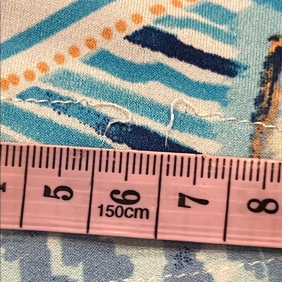 Chicos Long Sleeveless Dress Blue Abstract Asymmetrical Hem Small (4) Chicos 0 - Picture 12 of 13